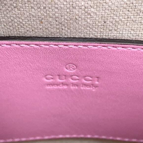 GUCCI Pink Leather Bamboo Shoulder Bag - Picture 12 of 13